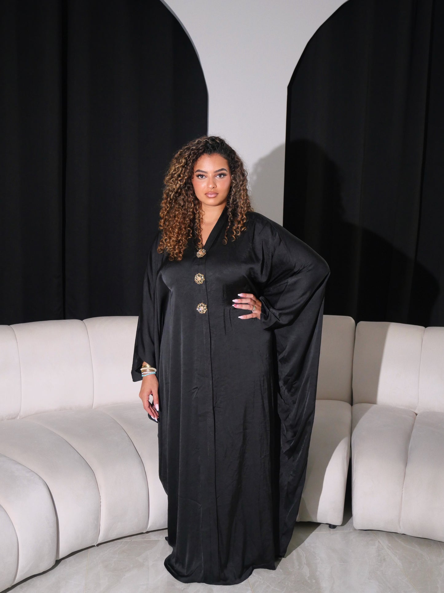 Abaya papillon Noir