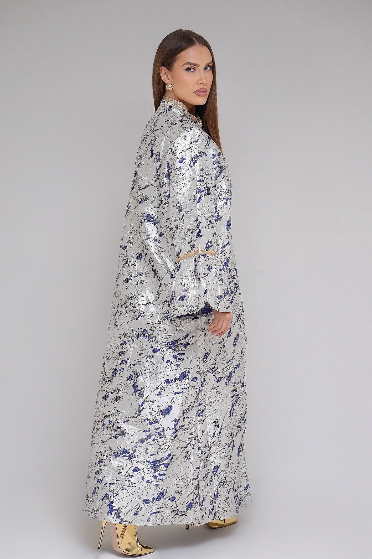 LA ABAYA BROCART BLEU NUIT