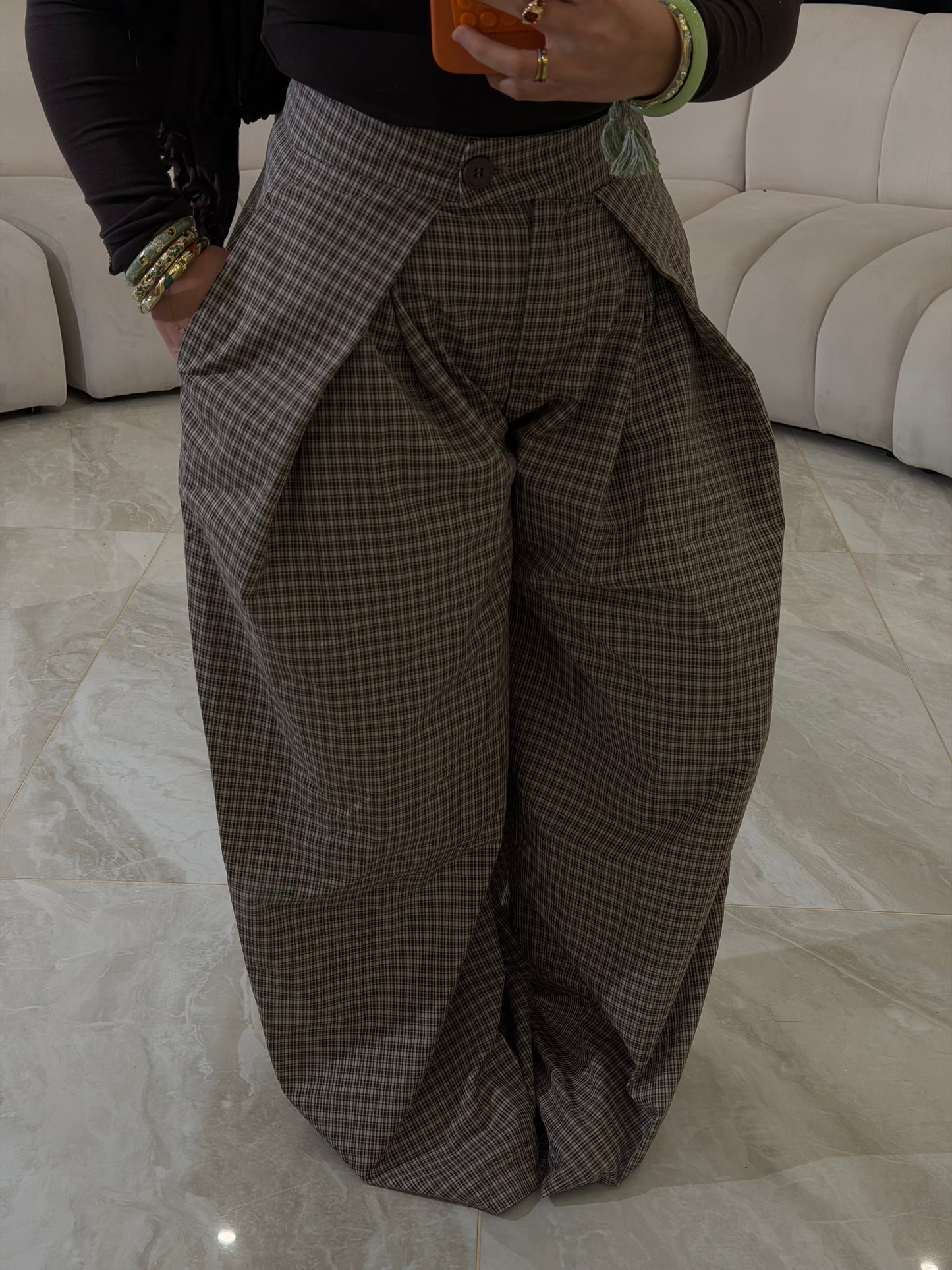 Pantalon à carreaux