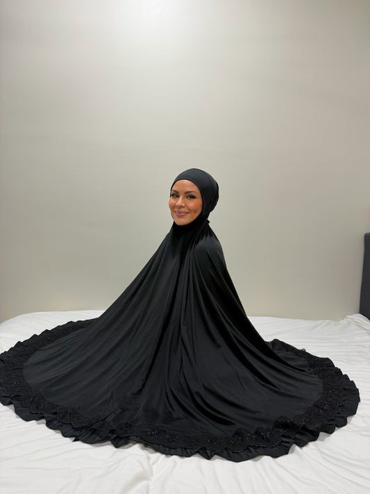 TENUE DE PRIÈRE NOIRE À VOLANT