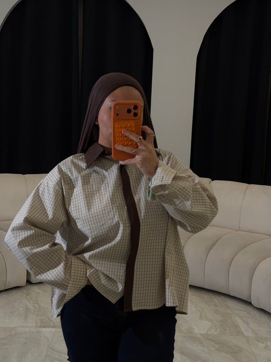 Chemise oversize beige