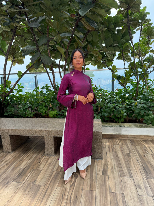 TENUE VIETNAMIENNE VIOLINE DOUBLÉ