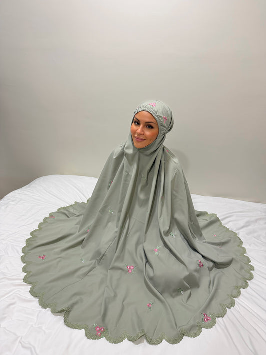 TENUE DE PRIÈRE KAKI FLEURI